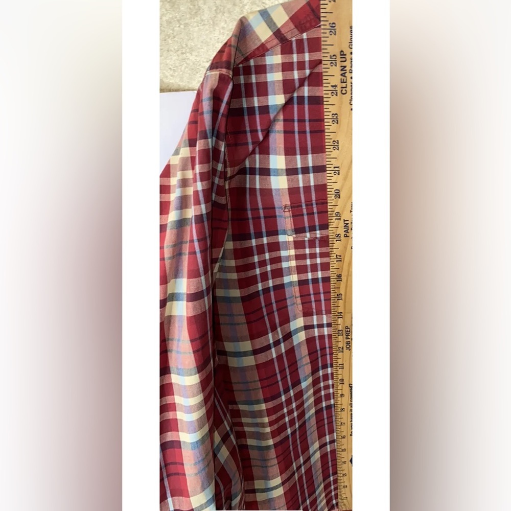 Roper Red Plaid Button Up Shirt Mens Long Sleeve Western Adult Medium - Picture 9 of 10